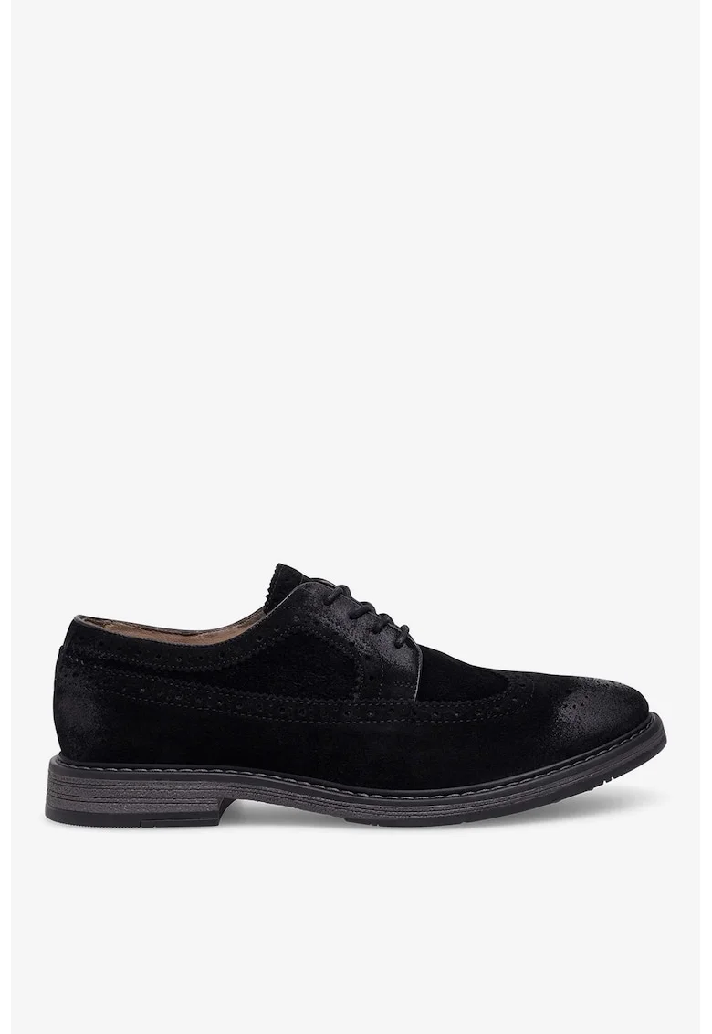 Pantofi barbati  5905588552987, Piele intoarsa, Negru, Negru