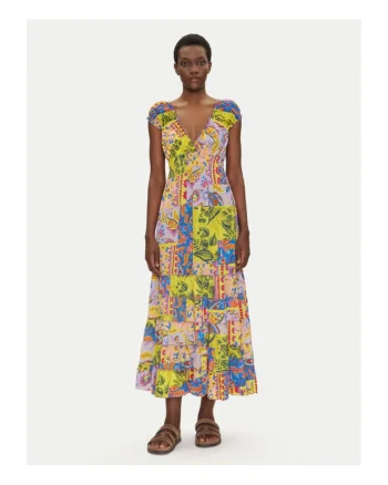 Rochie de vara dama  multicolora, fabricat din materiale usoare