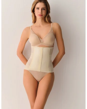 Corset lung semitransparent, Bej deschis,