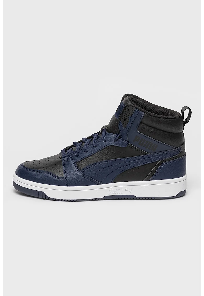 Pantofi sport mid-high din piele ecologica Rebound, Negru/Bleumarin