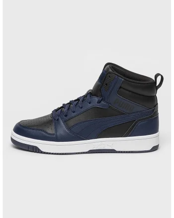 Pantofi sport mid-high din piele ecologica Rebound, Negru/Bleumarin
