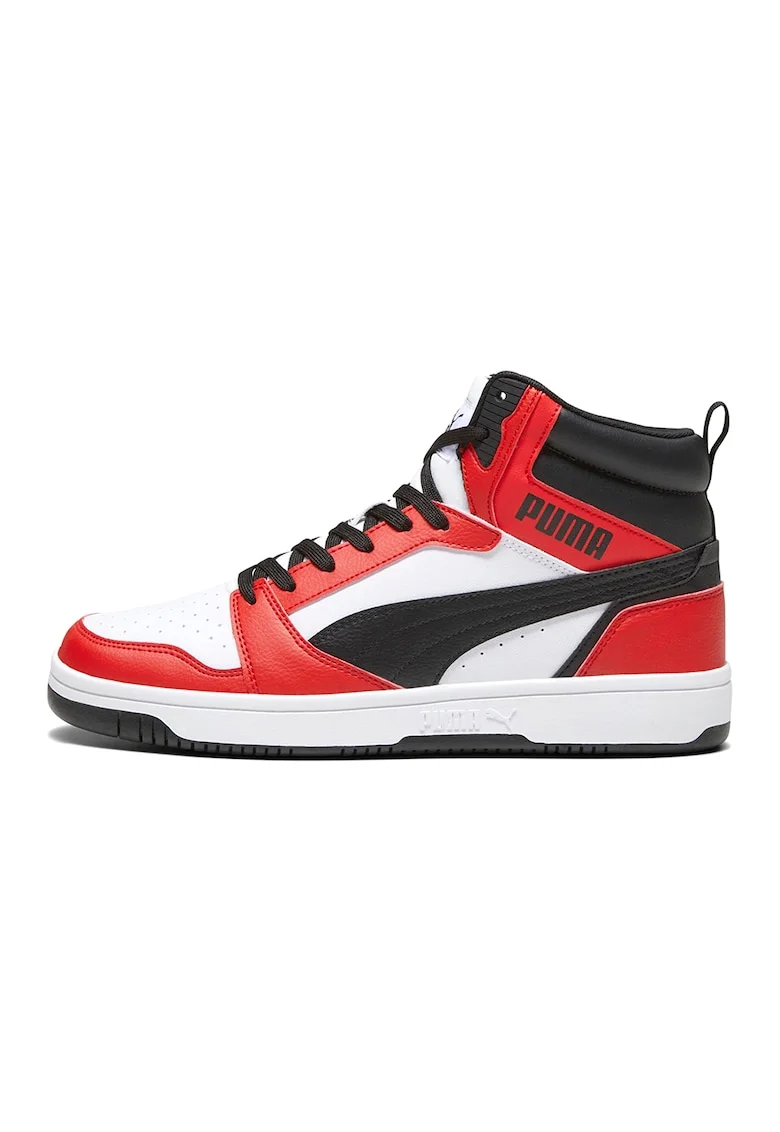 Pantofi sport mid-high din piele ecologica Rebound, Rosu/Alb/Negru