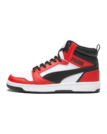 Pantofi sport mid-high din piele ecologica Rebound, Rosu/Alb/Negru
