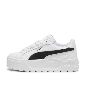 Pantofi sport Karmen II flatform de piele, Alb/Negru