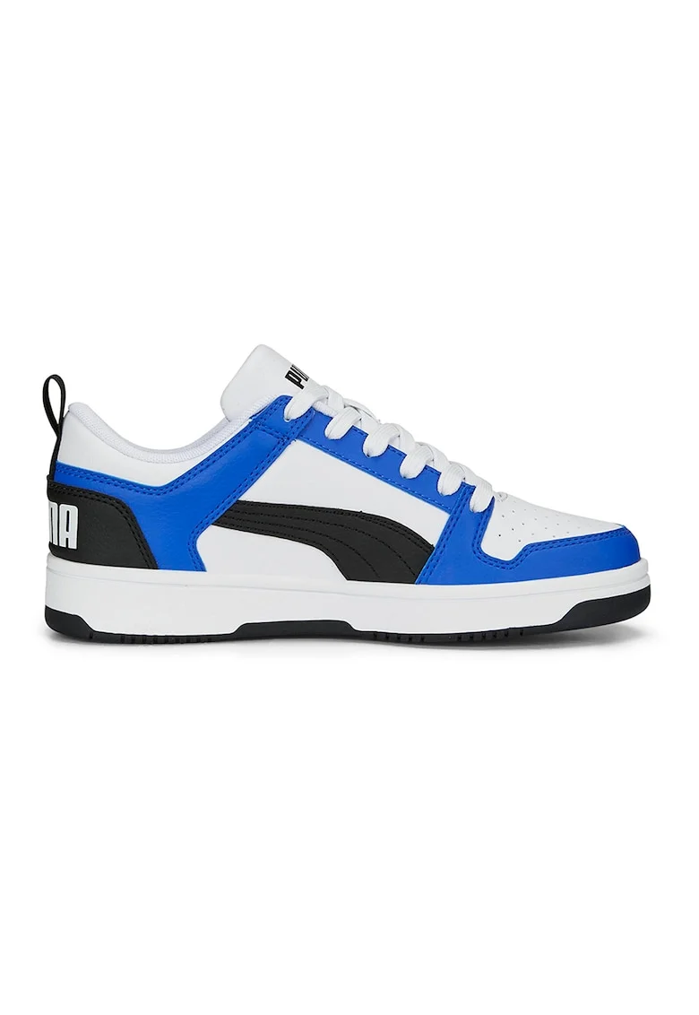 Pantofi sport de piele ecologica Rebound Layup Lo, Alb/Negru/Albastru royal