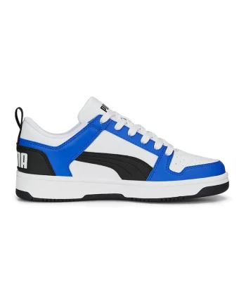Pantofi sport de piele ecologica Rebound Layup Lo, Alb/Negru/Albastru royal