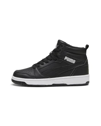 Pantofi sport mid-high de piele ecologica Rebound, Negru