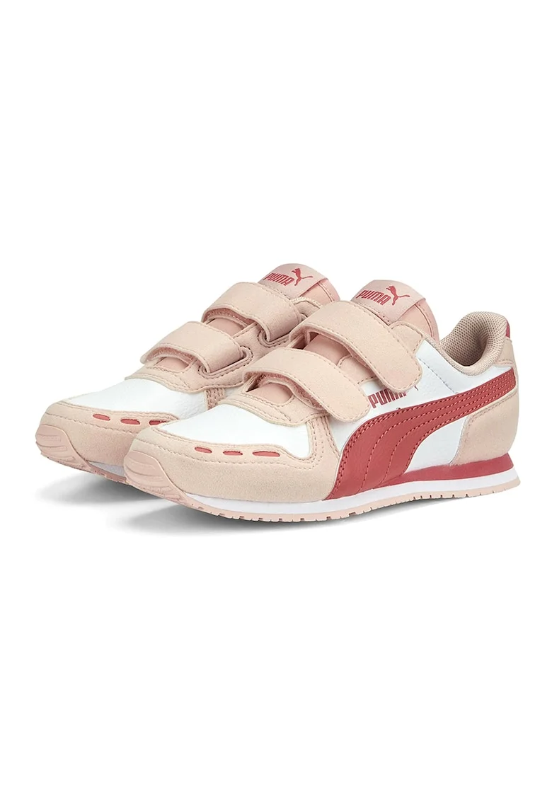 Pantofi sport Cabana Racer SL 20 de piele ecologica cu inchidere velcro, Coral/Piersica/Alb murdar
