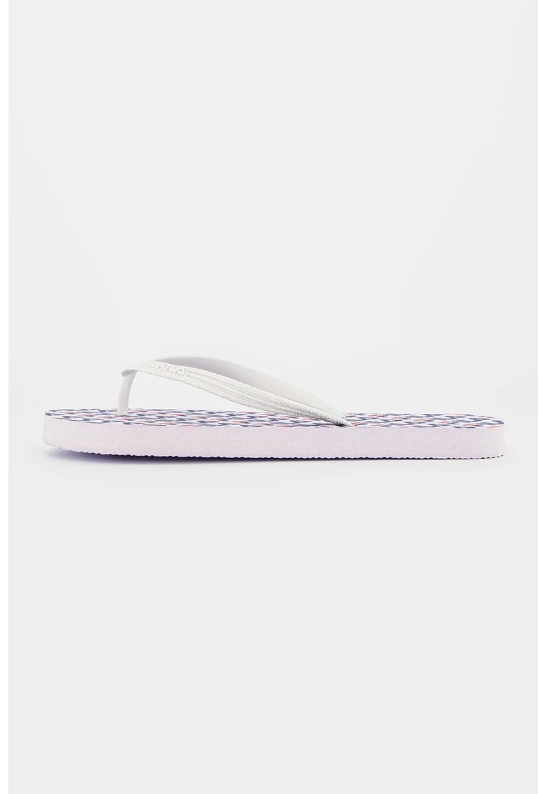 Papuci flip-flop cu logo Troy, Alb