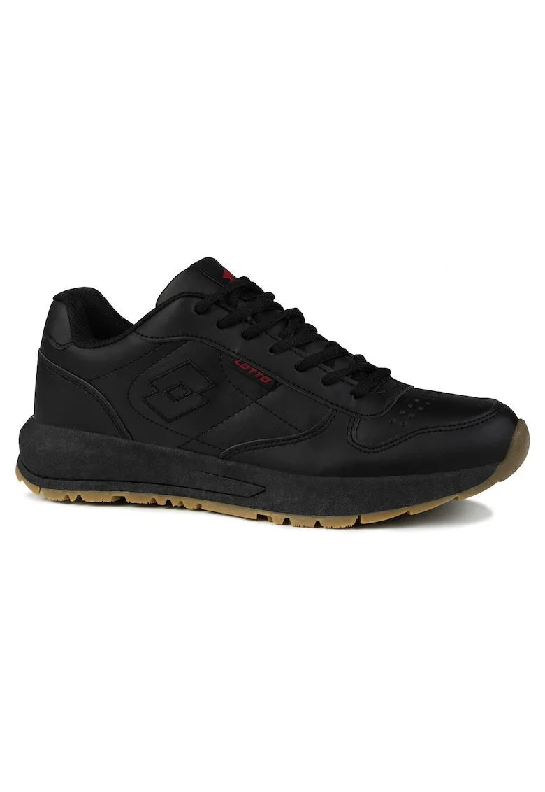 Tenisi barbati  STRAIGHT, negru, piele ecologica, Negru