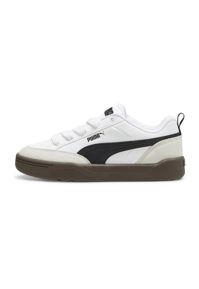 Pantofi sport Park Lifestyle cu detalii de piele intoarsa, Alb/Negru