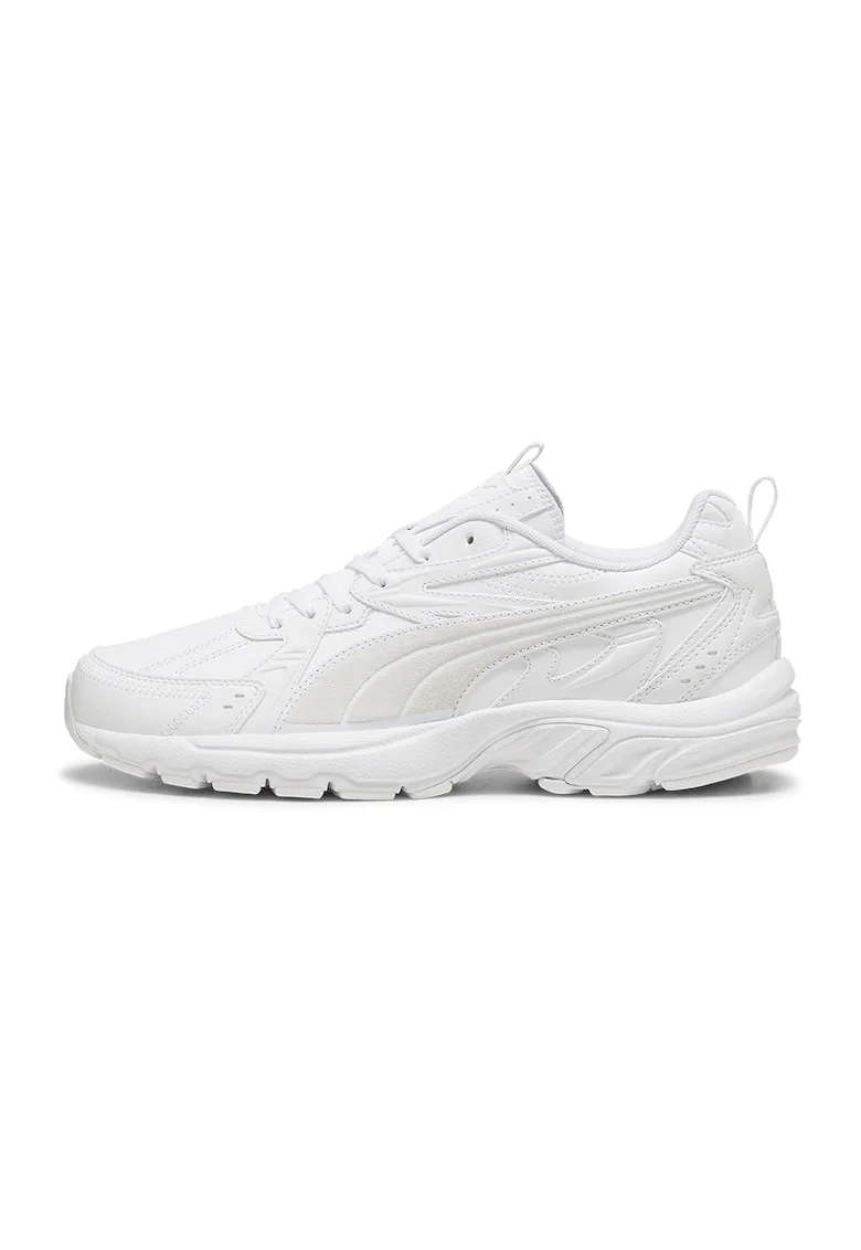 Pantofi sport low-cut de piele si piele ecologica Milenio, Alb