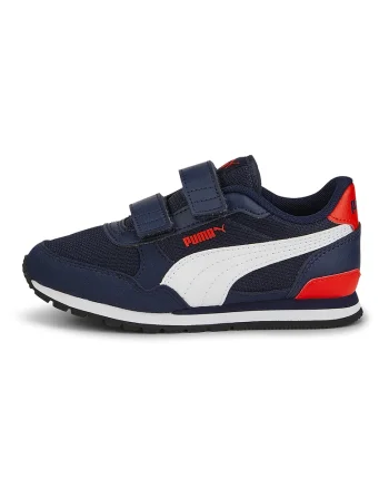 Pantofi sport de plasa cu velcro ST Runner v3, Rosu/Alb/Bleumarin
