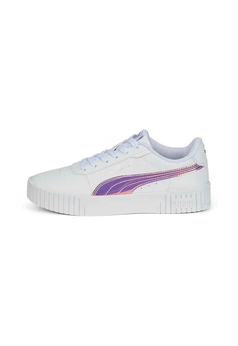 Pantofi sport de piele ecologica Carina 2.0 Holo, Alb/Argintiu