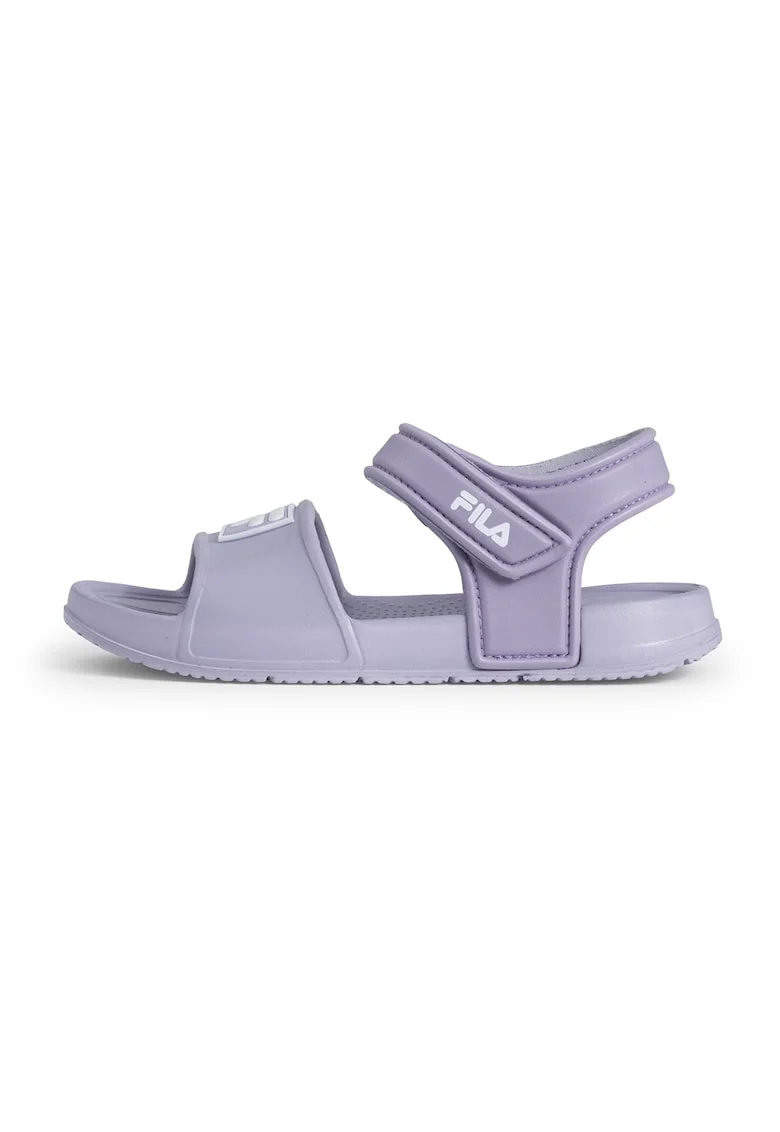Sandale cu inchidere velcro si logo Fiori, Lila pal