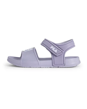 Sandale cu inchidere velcro si logo Fiori, Lila pal