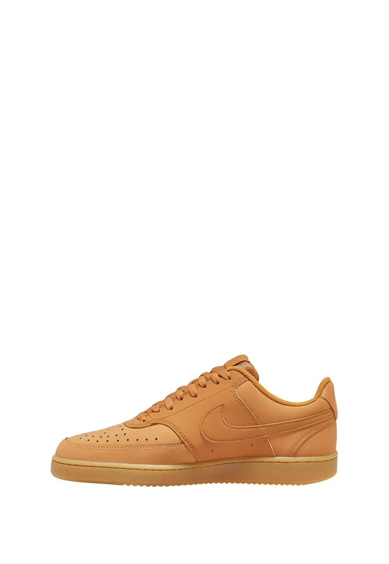 Pantofi sport Court Vision Low cu garnituri din piele, Caramel