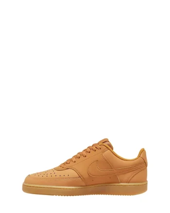 Pantofi sport Court Vision Low cu garnituri din piele, Caramel
