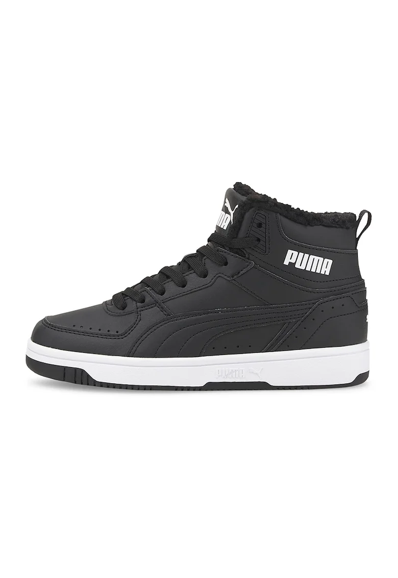 Ghete de piele ecologica Rebound JOYr34, Alb/Negru