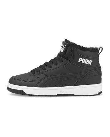 Ghete de piele ecologica Rebound JOYr34, Alb/Negru