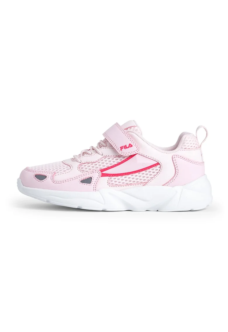 Pantofi sport de piele ecologica si material textil Ventosa, Rosu/Roz pal