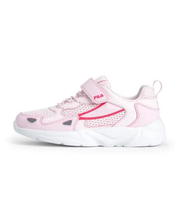 Pantofi sport de piele ecologica si material textil Ventosa, Rosu/Roz pal