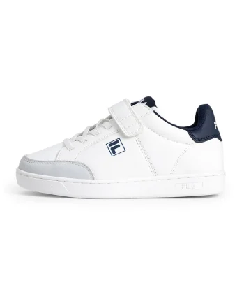 Pantofi sport din piele ecologica cu velcro Courtbay, Alb/Gri deschis/Albastru ultramarin