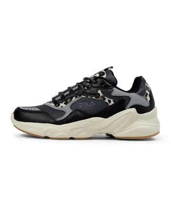 Pantofi sport din material textil cu garnituri din piele ecologica Collene A, Negru/Gri/Bej deschis