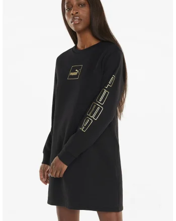 Rochie sport cu imprimeu logo Holiday, Negru