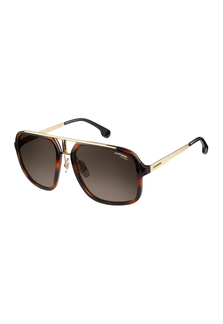 Ochelari de soare patrati, aviator, unisex, cu aspect tortoise
