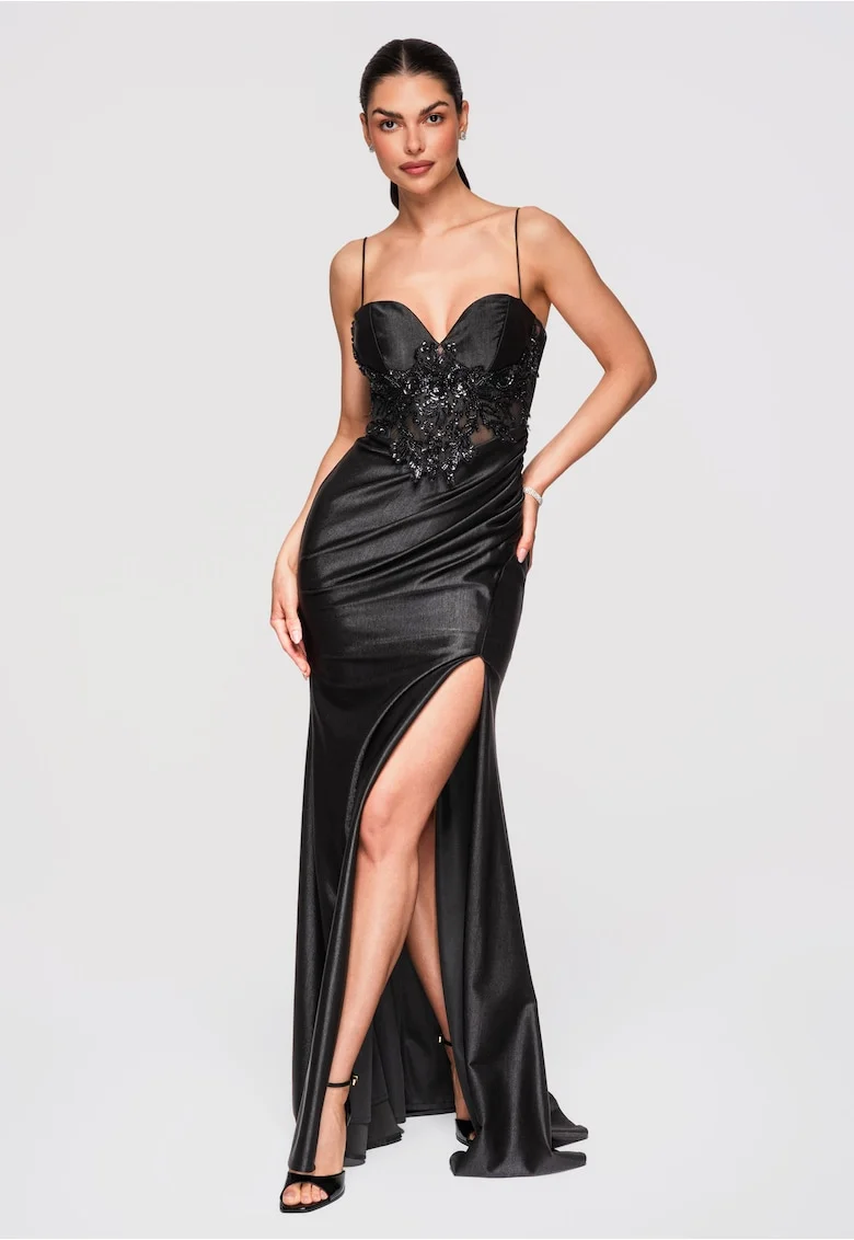 Rochie de seara maxi  LA-OM-DLR332, Negru