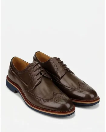 Pantofi barbati din piele naturala - 654875, Maro