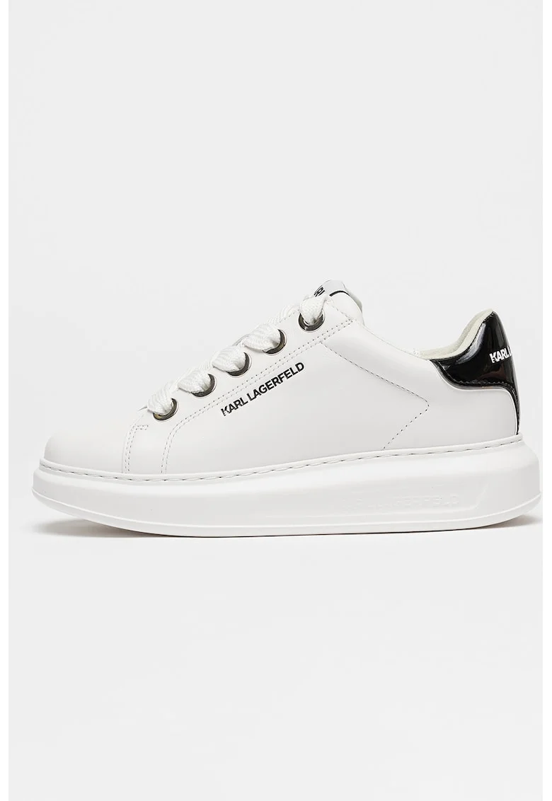 Pantofi sport Kapri cu talpa wedge cu accesoriu Choupette, Alb