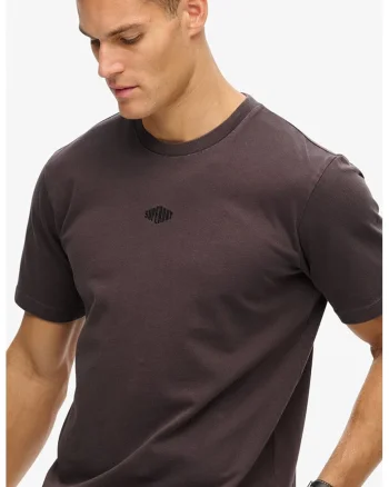 Tricou din bumbac cu decolteu la baza gatului, Maro