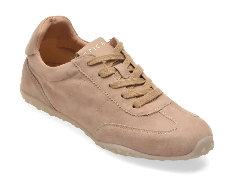 Pantofi sport EPICA bej, QS881, din piele intoarsa