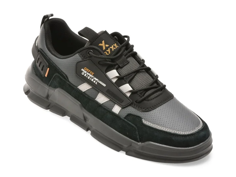 Pantofi sport GRYXX negri, 28186, din piele ecologica