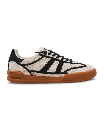 Pantofi sport low-cut cu aspect tricotat, Negru/Alb murdar