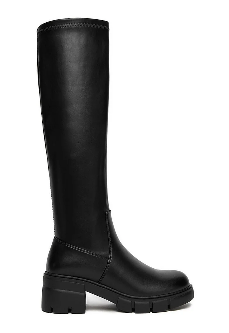 Cizme dama,  piele ecologica, negru, Negru
