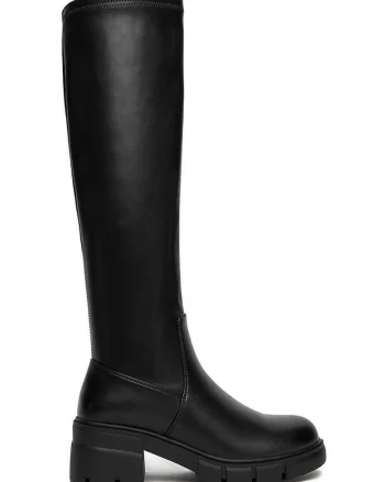 Cizme dama,  piele ecologica, negru, Negru