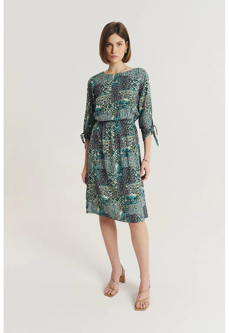 Rochie cu model si maneci 3/4, Multicolor
