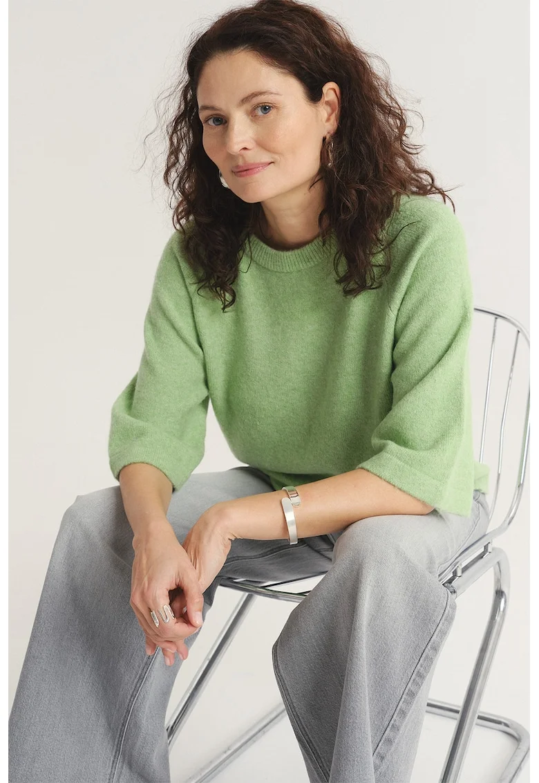 Pulover lejer cu maneci raglan, Verde
