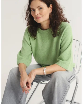 Pulover lejer cu maneci raglan, Verde