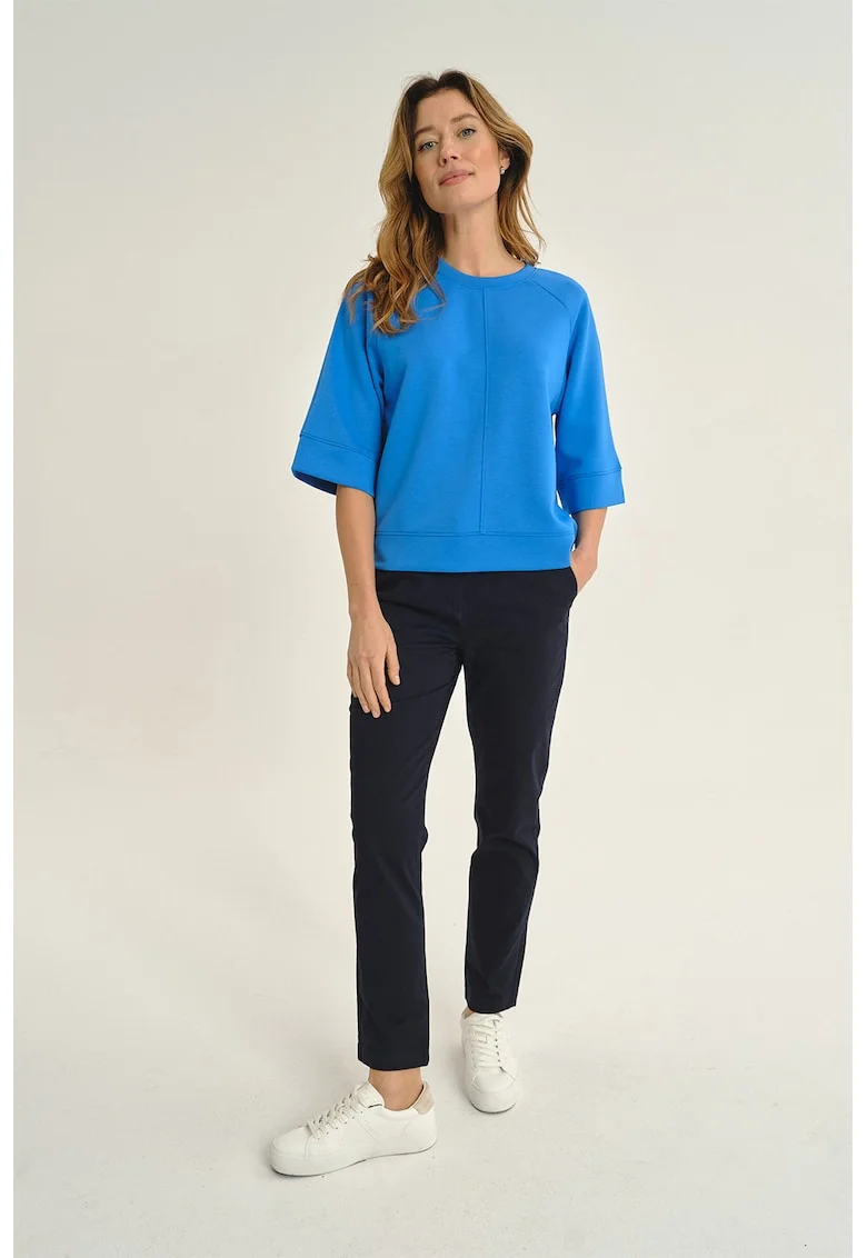 Bluza lejera cu maneci evazate, Albastru royal