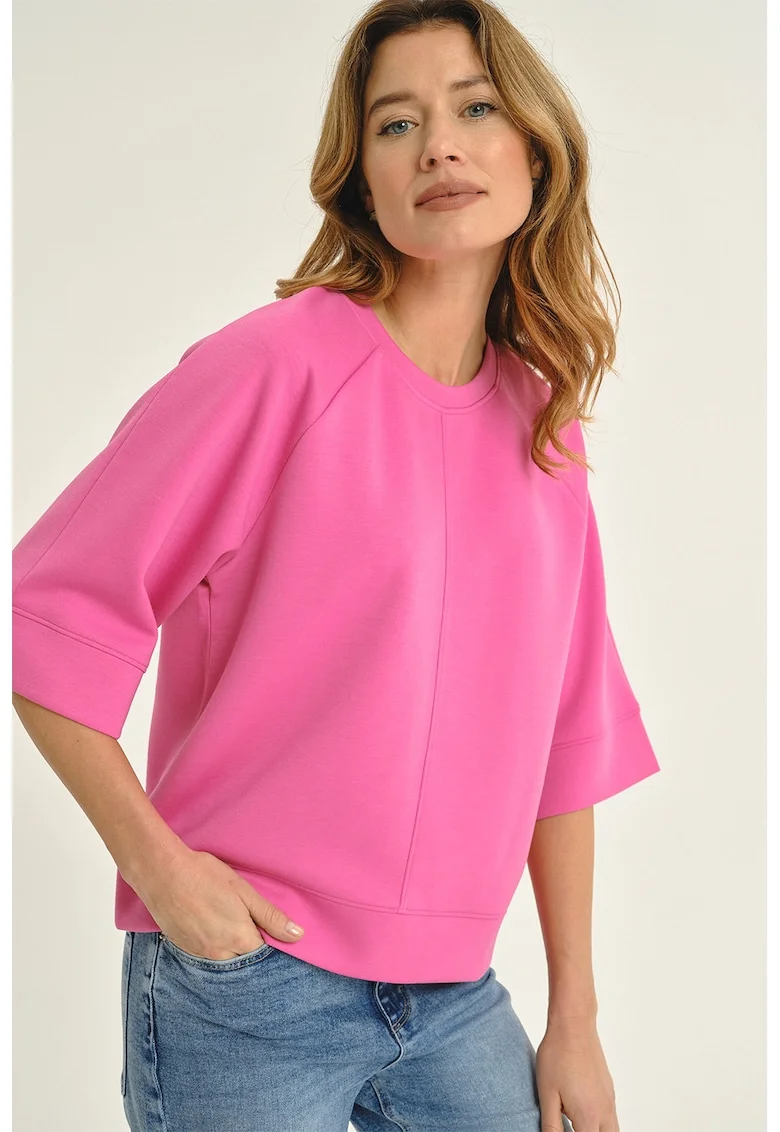 Bluza lejera cu maneci evazate, Fucsia