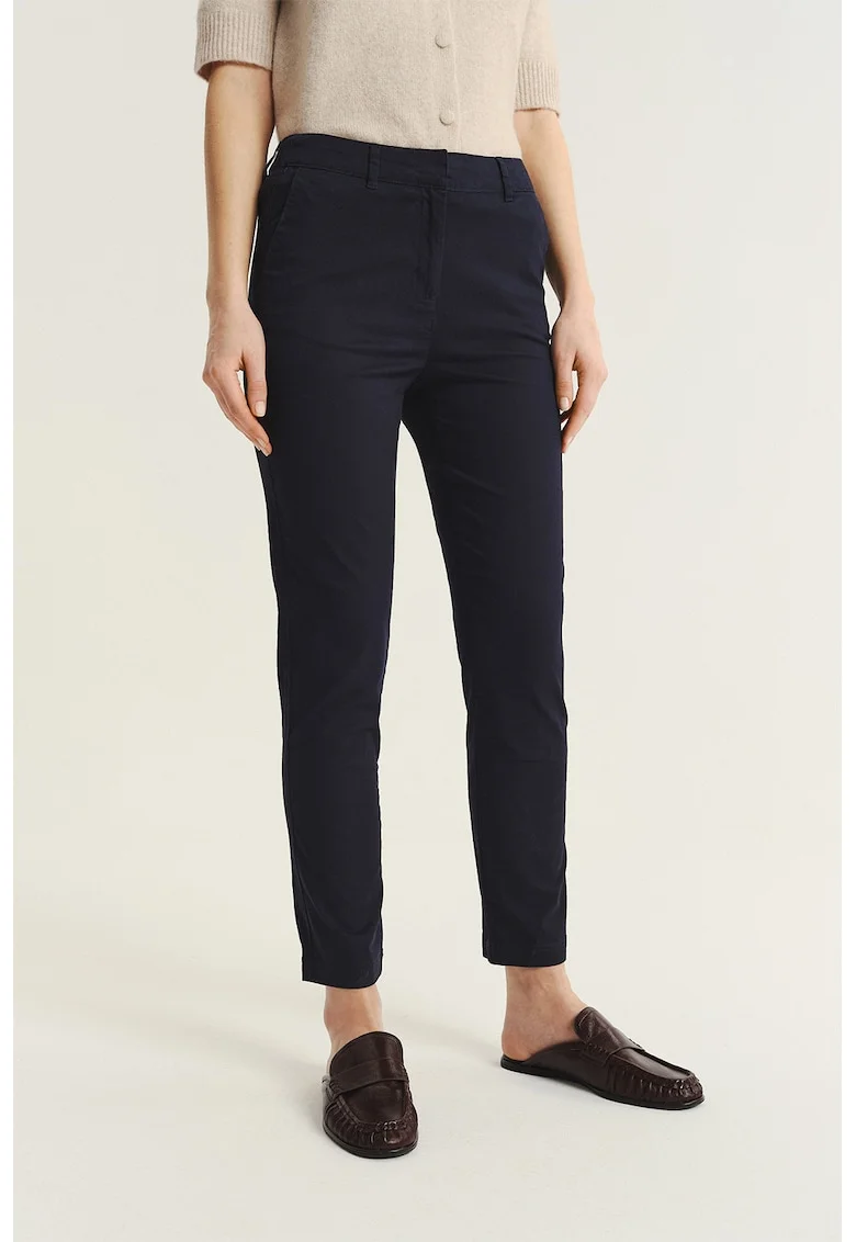 Pantaloni chino crop slim fit, Albastru ultramarin