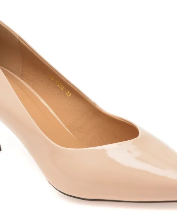 Pantofi eleganti EPICA nude, G09630, din piele naturala lacuita