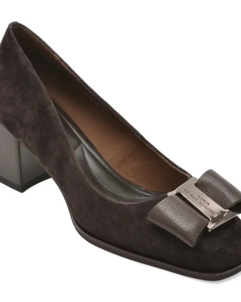 Pantofi eleganti EPICA maro, 763M6, din piele intoarsa