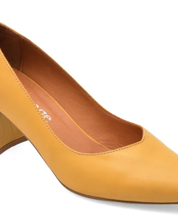 Pantofi eleganti IMAGE galbeni, 1065, din piele naturala