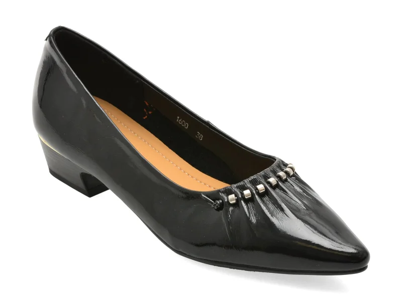 Pantofi eleganti EPICA negri, 1600, din piele naturala lacuita