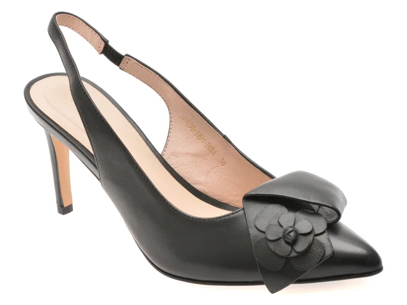 Pantofi eleganti EPICA negri, 4FL29, din piele naturala